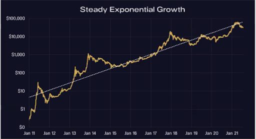 Pantera Capital chart showing bitcoin growth