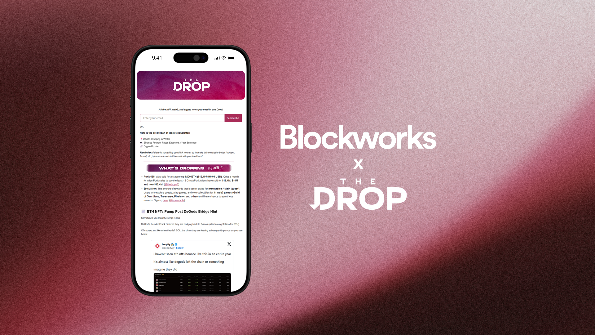Blockworks acquires The Drop, a web3 newsletter brand