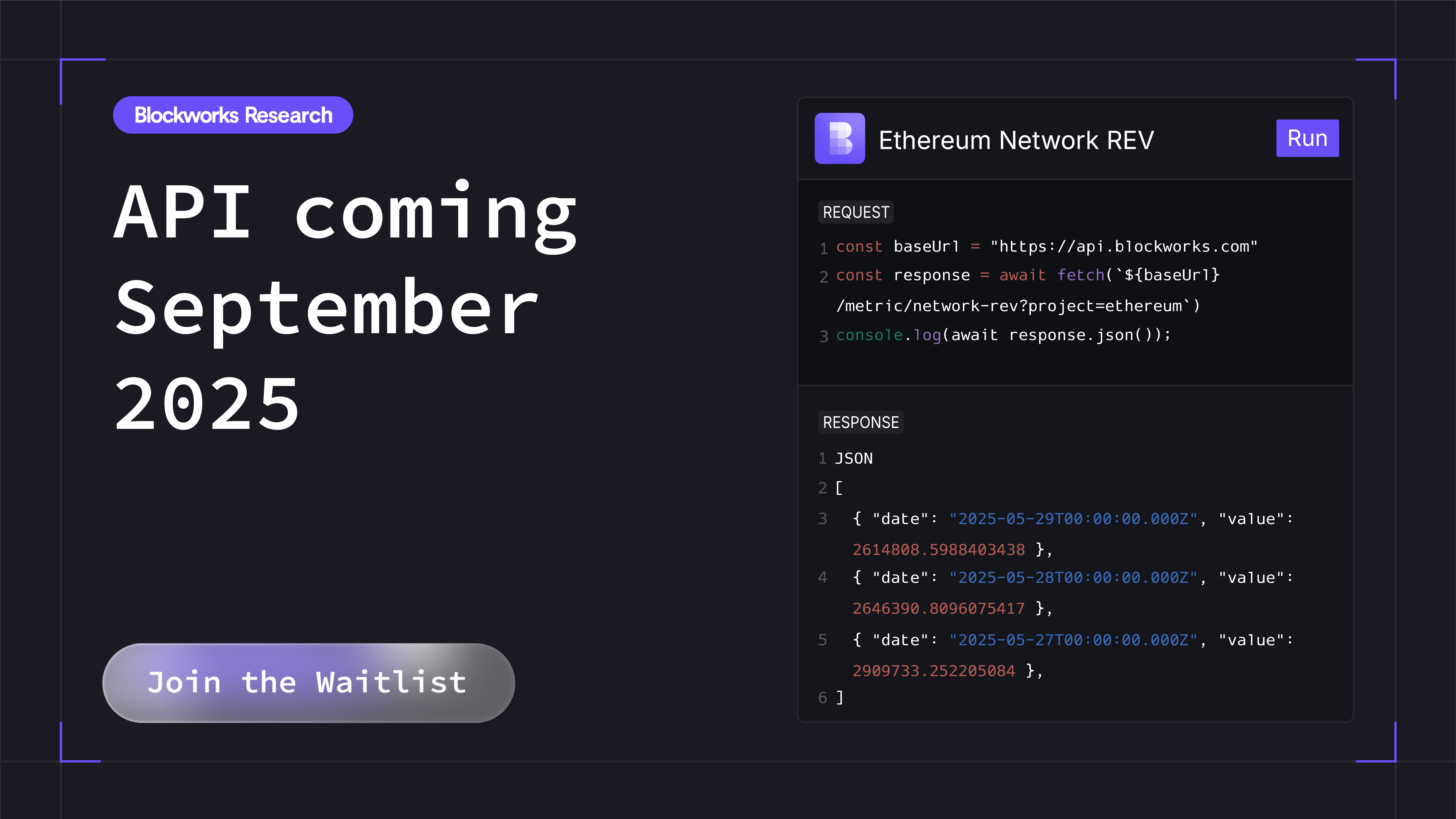 Data API: Blockworks Data, Anywhere
